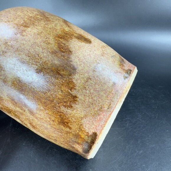 Vintage Hand Made Pottery Vase Vessel Brown Drip Glaze Artists Marked Vase VTG - Picture 7 of 15